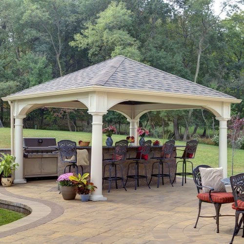 14x14 Traditional Vinyl Pavilion with Kitchen