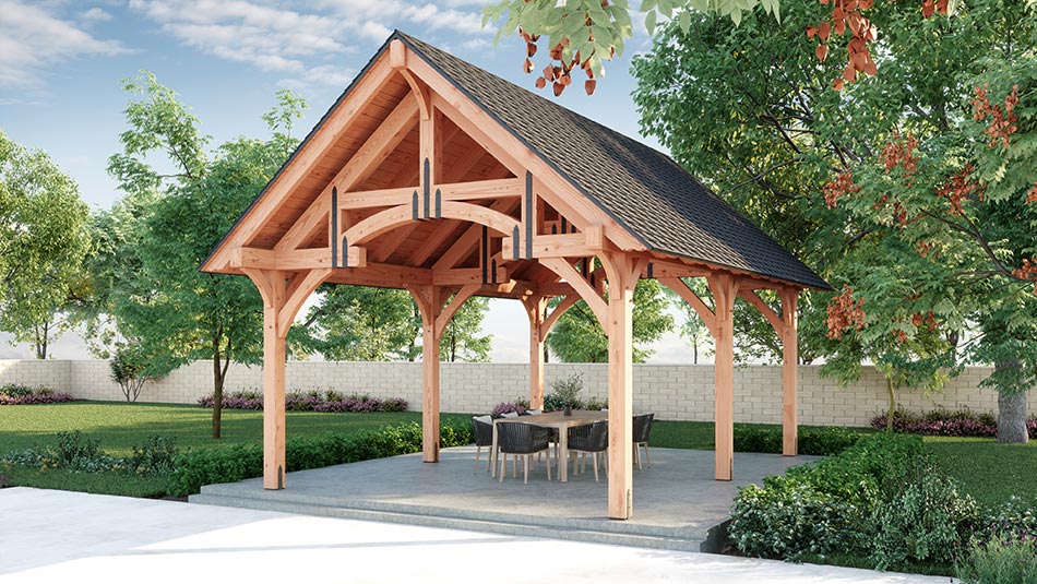 16x24 Grand Teton Timber Frame Wood Pavilion
